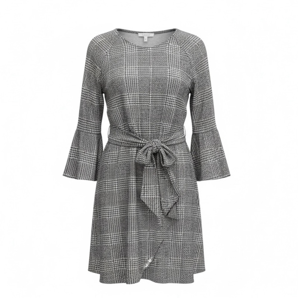 NWT Gypsies & Moondust Houndstooth Attached Wrap Skirt with Tie Dress Size L - Picture 1 of 16
